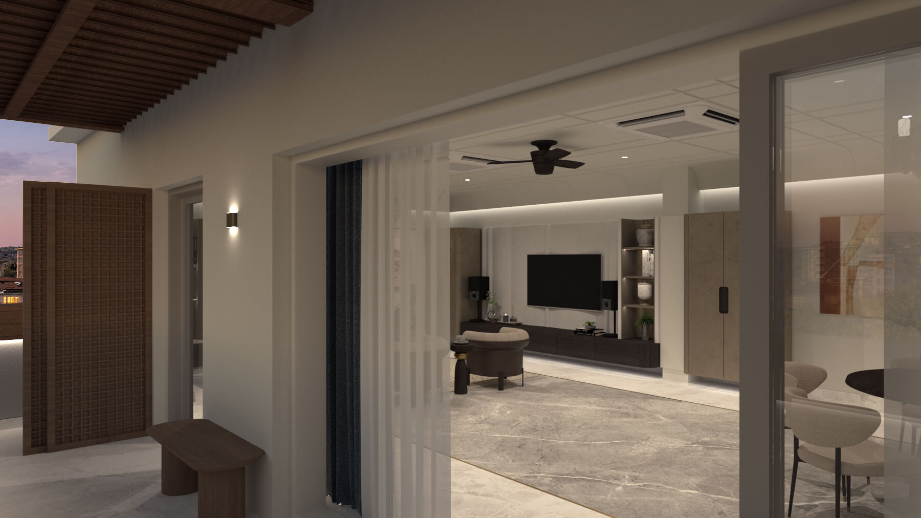 Balcony interior design, residence, Kolkata