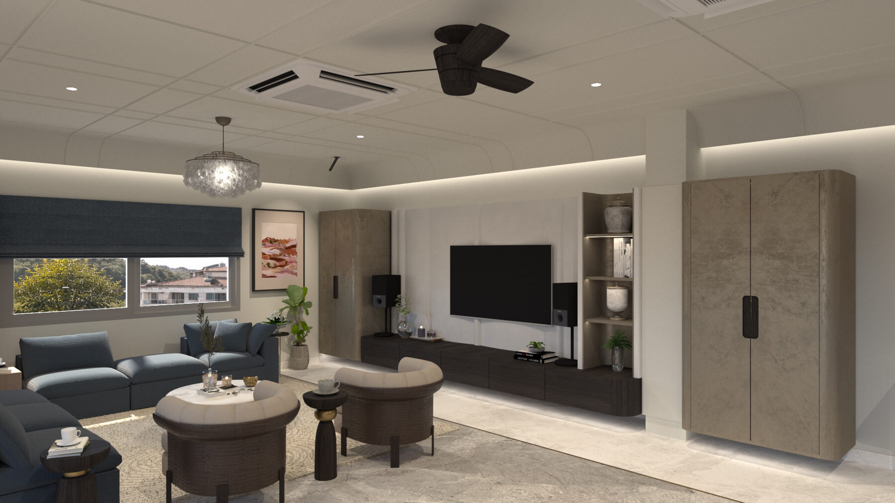 Formal living room interior design, Dover Park, Kolkata