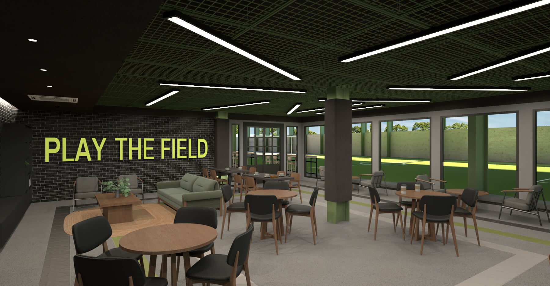Air conditioned lounge pickleball court interior, Kolkata