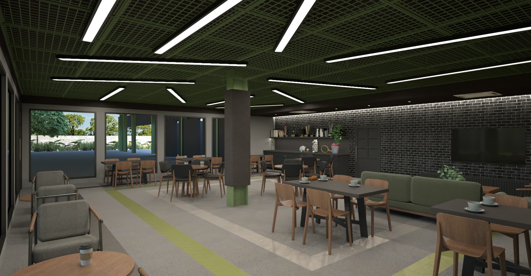 Sports complex lounge interior design, Kolkata